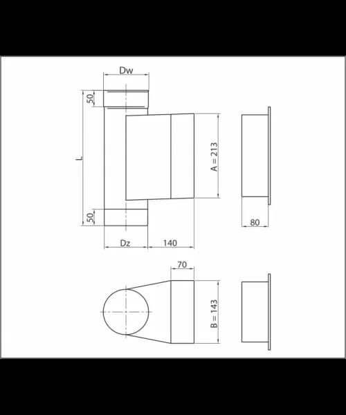 Prodmax | Dvierkový diel 220 mm nerez s dvierkami 140x210 NJ08/220
