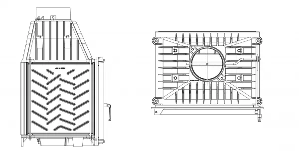 Kratki Zuzia 15 kW - krbová vložka rovná ZUZIA/PF