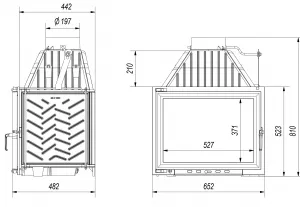 Kratki Zuzia 15 kW - krbová vložka rovná ZUZIA/PF