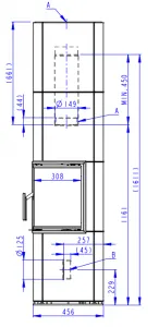 Romotop SOLID R - kachľový krb - Vyústenie dymovodu Horné, Keramika Romotop Silver (54505) SOLXDHRK 10