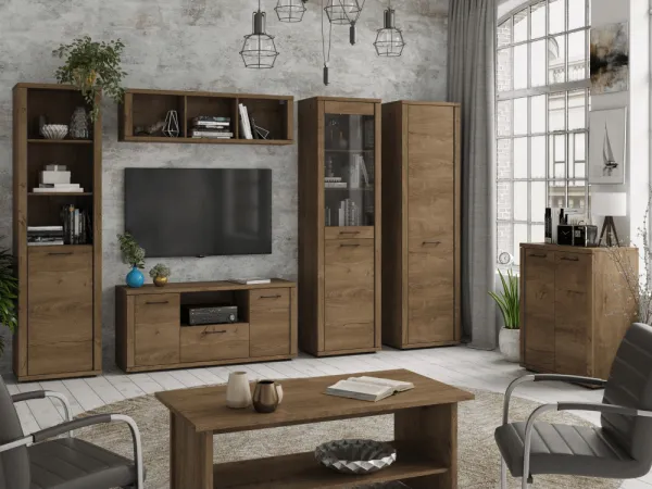 KONDELA Conrad 2D1S tv stolík dub lefkas