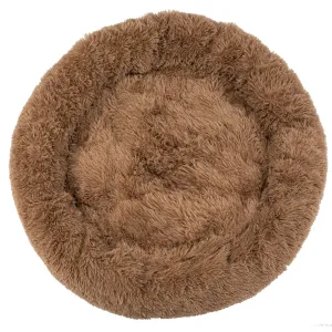 PuppyJoy Okrúhly plyšový pelech pre psov a mačky veľ. L 100 cm hnedý