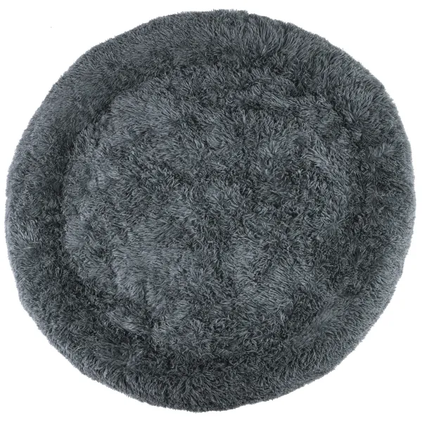 PuppyJoy Okrúhly pelech pre psov a mačky Plyšový veľ. XL 120 cm tmavo sivý