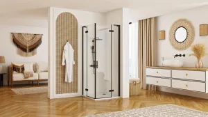 REA - Sprchovací kút Hugo Double 100x100 čierna REA-K6602