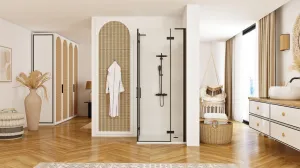 REA - Sprchovací kút Hugo Double 100x100 čierna REA-K6602