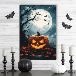 Drevený obraz - Halloweenská tekvica