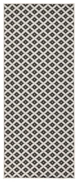 NORTHRUGS - Hanse Home koberce Kusový koberec Twin-Wendeteppiche 103124 schwarz creme – na von aj na doma - 80x350 cm