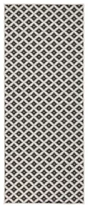 NORTHRUGS - Hanse Home koberce Kusový koberec Twin-Wendeteppiche 103124 schwarz creme – na von aj na doma - 80x350 cm