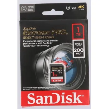 SanDisk Extreme PRO 1 TB SDXC Memory Card 200 MB/s and 140 MB/s, UHS-I, Class 10, U3, V30 85235110