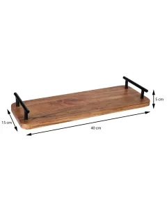 DekorStyle Servírovací podnos UNDERSO 40x15 cm akátové dřevo