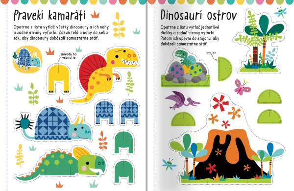 Velké samolepky a omalovánky pre malé ruky Dino ostrov
