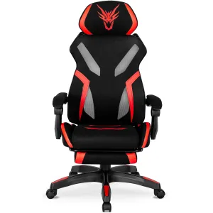 JAKS Herná stolička čierno červená látka Maximo