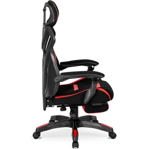 JAKS Herná stolička čierno červená látka Maximo