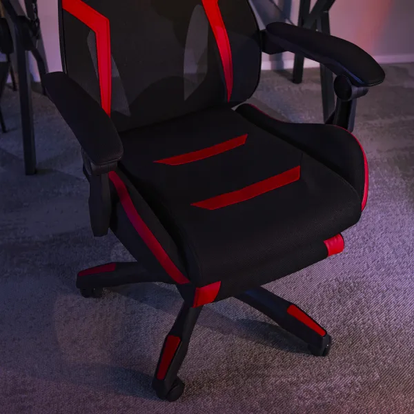 JAKS Herná stolička čierno červená látka Maximo