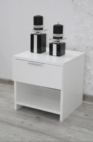 Elvisia Nočný stolík 3D | biela