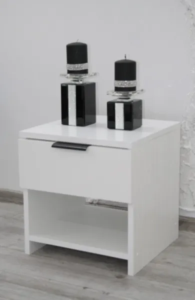 Elvisia Nočný stolík 3D | biela