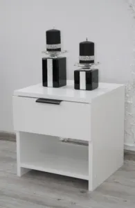 Elvisia Nočný stolík 3D | biela