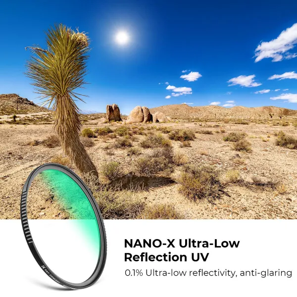 K&F Concept K&F 77mm UV Filter 0.1% Ultra-low Reflection (titanium coating ) with 28 Multi-Layer Coatings Nano-X Series 32039
