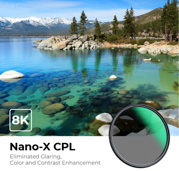 K&F Concept K&F 52MM XC15 Nano-X B270 CPL filter, HD, vodotesný, proti poškriabaniu, zelený povlak 35697