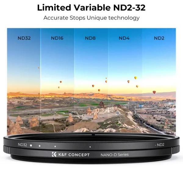 K&F Concept K&F 72MM D Series Variabilný/Fader ND filter, ND2~ND32, W/O Black Cross 35398