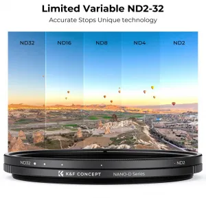 K&F Concept K&F 72MM D Series Variabilný/Fader ND filter, ND2~ND32, W/O Black Cross 35398