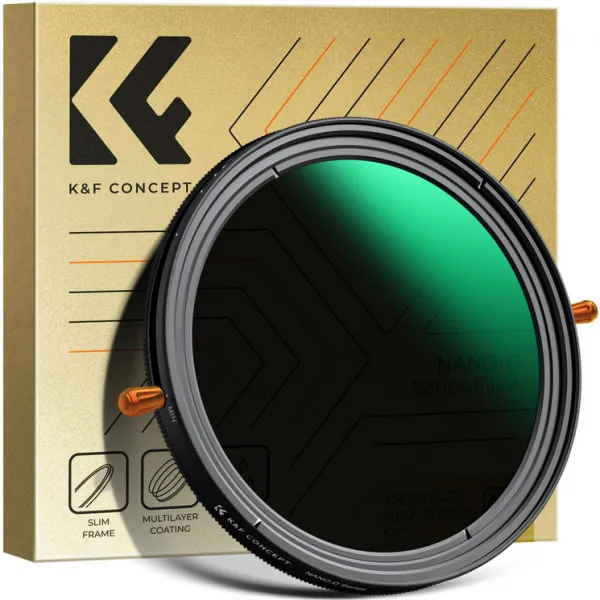 K&F Concept K&F 62MM, séria D,multifunkčný CPL+variabilný/fader ND 2~32 filter, HD, vodotesný, proti poškriabaniu, 35547