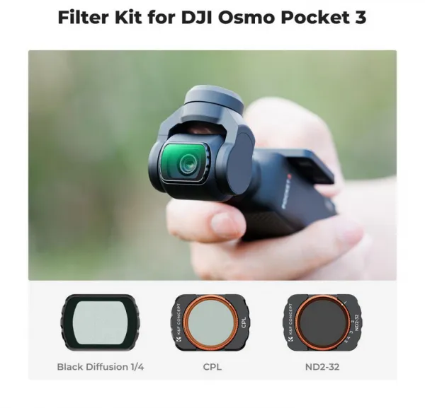K&F Concept K&F 3ks Filter Kit (CPL+Black Mist 1/4+ND2-32) šošovka s vysokým rozlíšením, antireflexná zelená vrstva o 34877