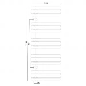 SAPHO - NYMPHA vykurovacie teleso 500x1250, chróm LLN125
