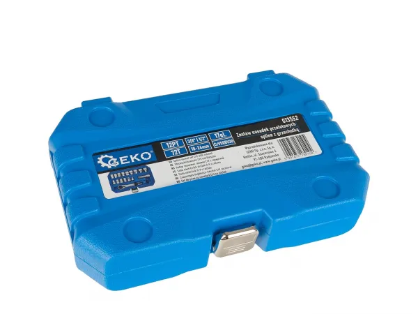 Geko Gola sada s priechodnou račňou, hlavica s profilom Gear Lock 10-24mm, sada 17ks