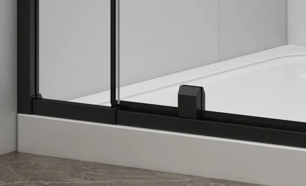 POLYSAN - EASY BLACK otočné sprchové dvere 760-900, sklo Brick EL1638B