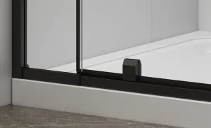 POLYSAN - EASY BLACK otočné sprchové dvere 760-900, sklo Brick EL1638B