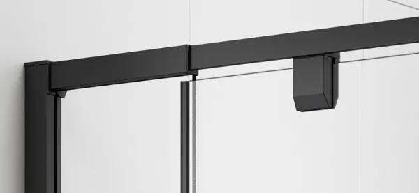 POLYSAN - EASY BLACK otočné sprchové dvere 760-900, sklo Brick EL1638B