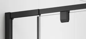 POLYSAN - EASY BLACK otočné sprchové dvere 760-900, sklo Brick EL1638B