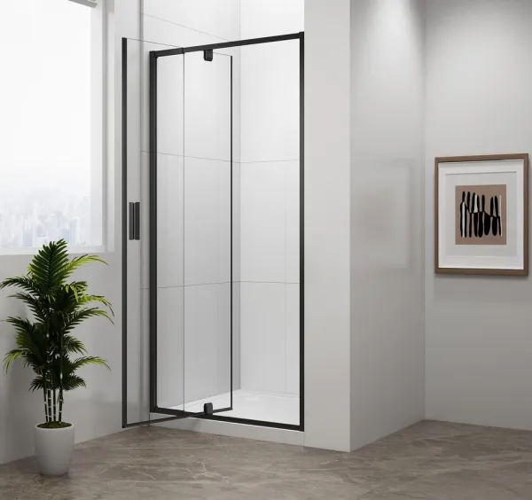 POLYSAN - EASY BLACK otočné sprchové dvere 760-900, číre sklo EL1615B