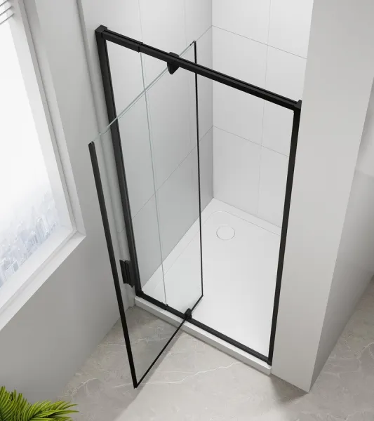 POLYSAN - EASY BLACK otočné sprchové dvere 760-900, číre sklo EL1615B