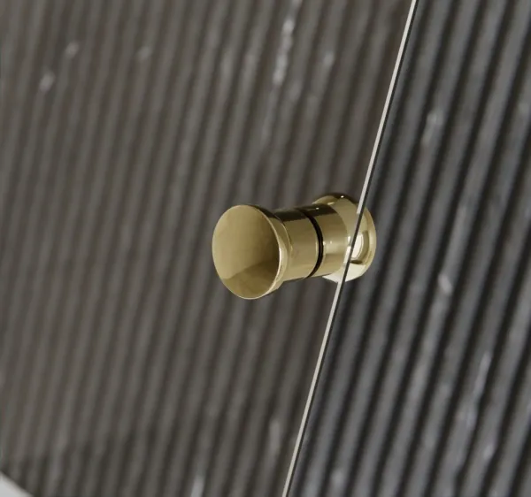BESCO - Vaňová zástena EASY SLIDE GOLD - FARBA rámu - Zlatá, Rozmer A - 100 cm, Smer zatvárania - Univerzálny Ľavé / Pravé, Výplň - Číre bezpečnostné sklo - 4 mm BCEASL100GC