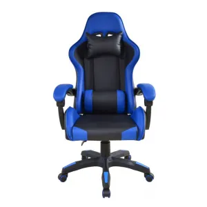 Ergonomická kancelárska stolička s vankúšikmi, čierno-modrá