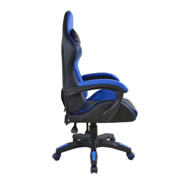 Ergonomická kancelárska stolička s vankúšikmi, čierno-modrá