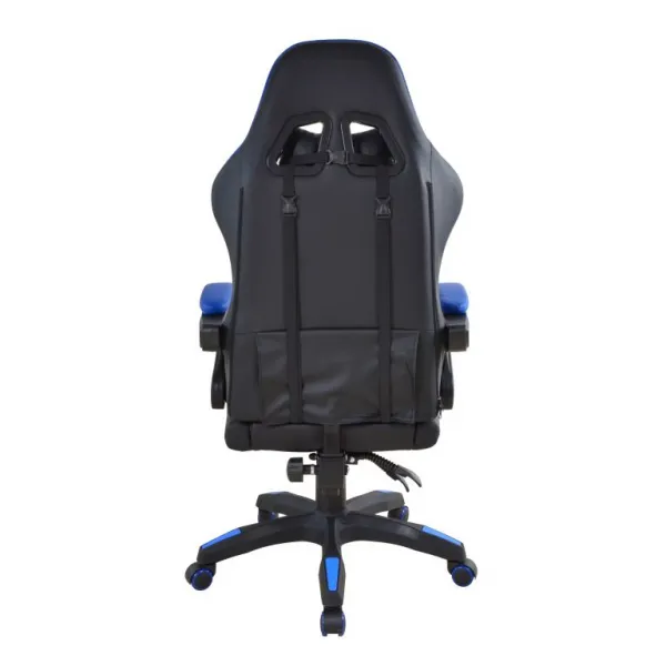 Ergonomická kancelárska stolička s vankúšikmi, čierno-modrá