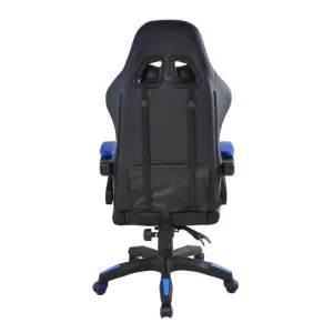 Ergonomická kancelárska stolička s vankúšikmi, čierno-modrá