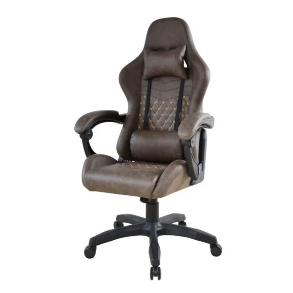Ergonomická kancelárska stolička s vankúšikmi, hnedá