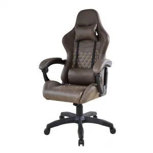 Ergonomická kancelárska stolička s vankúšikmi, hnedá