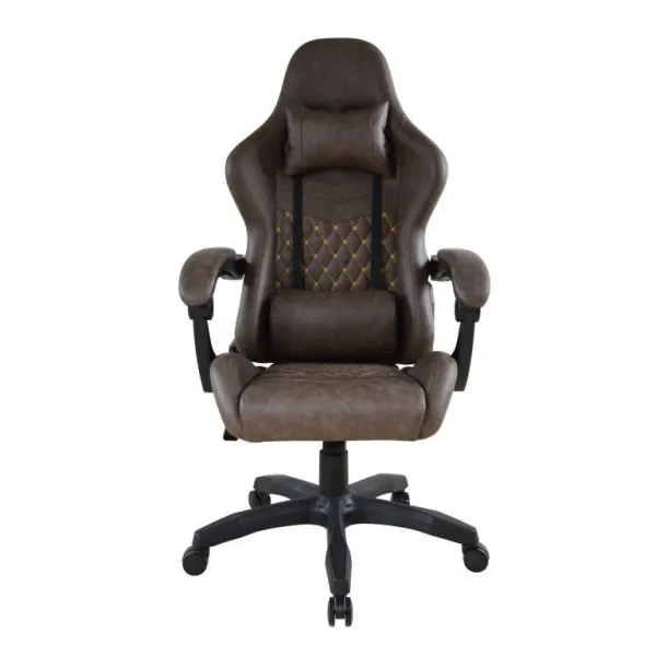 Ergonomická kancelárska stolička s vankúšikmi, hnedá