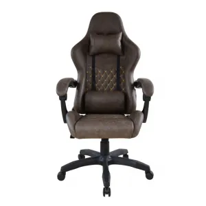 Ergonomická kancelárska stolička s vankúšikmi, hnedá
