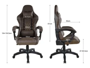 Ergonomická kancelárska stolička s vankúšikmi, hnedá