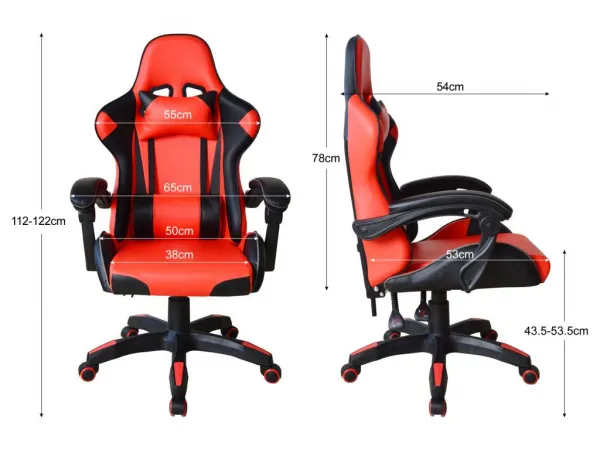 Ergonomická kancelárska stolička s vankúšikmi, čierno-červen