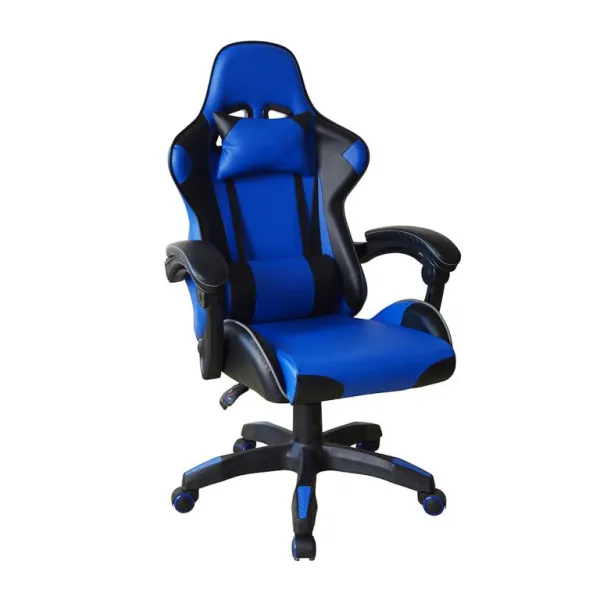 Ergonomická herná stolička s vankúšikmi, modrá