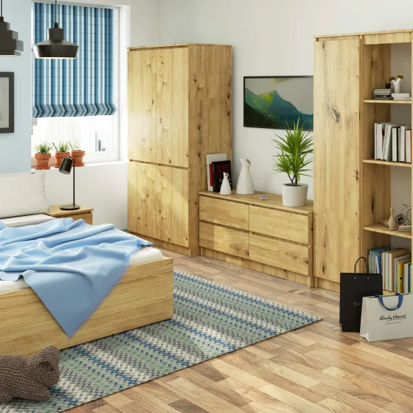 Ak furniture Šatní skříň CLP S90/4D dub artisan