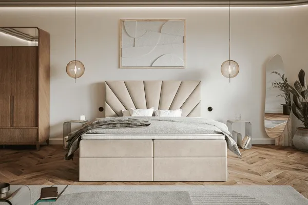 Elvisia Manželská posteľ EMMA Boxspring 6 | 160 x 200 cm Prevedenie: Posteľ s topperom