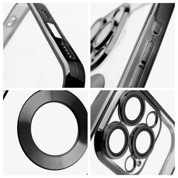OEM Glam kryt pre Apple iPhone 16, Čierny